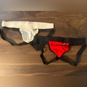 ActiveMan jockstrap bundle - white and red, size medium